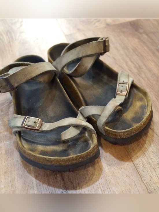 Birkenstock Shoes - Birkenstock Yara Leather Sandals Tan Ankle Strap Size 35 EU Women